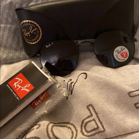 Polarized hexagon black ray ban sunglasses - Picture 1 of 3